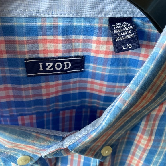 Men’s Large Izod Plaid Shirt - Picture 2 of 3